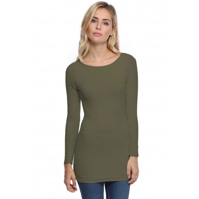 T-shirt long col bateau doublé devant DORIS