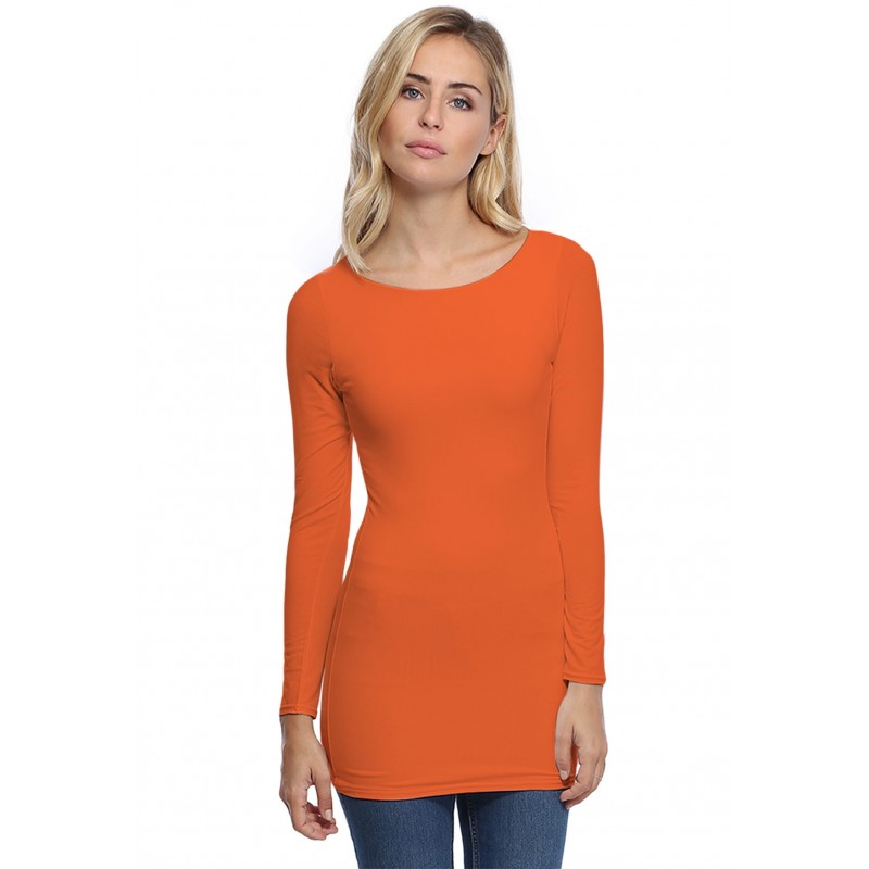 T-shirt long col bateau doublé devant DORIS T-shirt long col bateau doublé devant DORIS