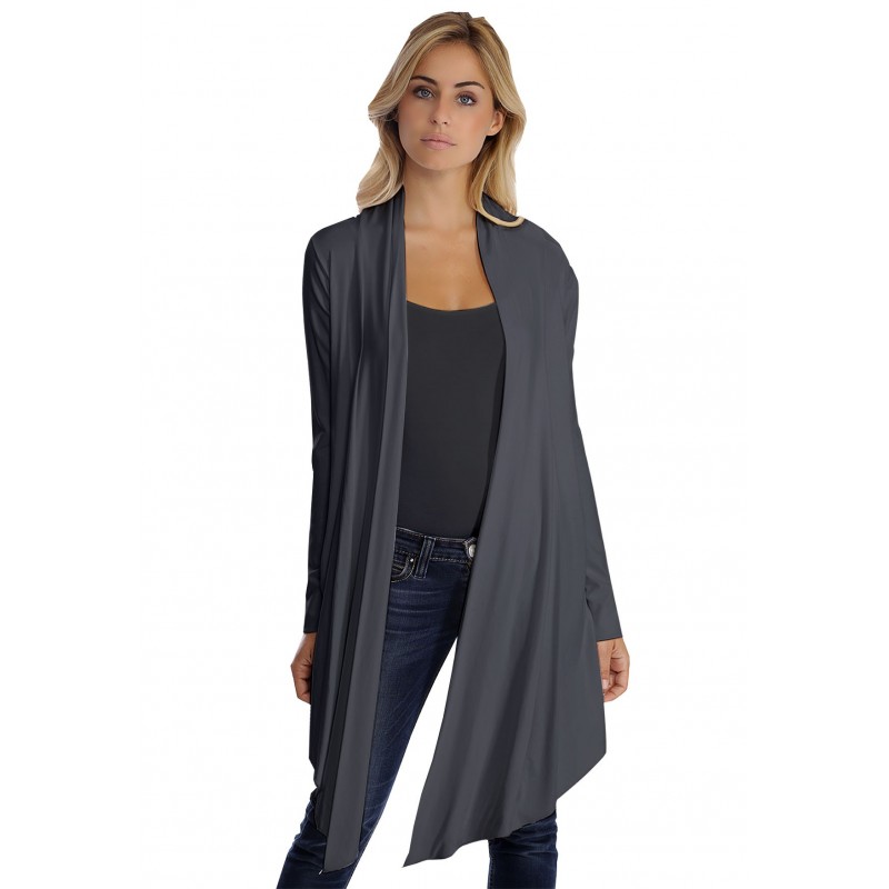 Gilet long manches longues en modal ANNELIE