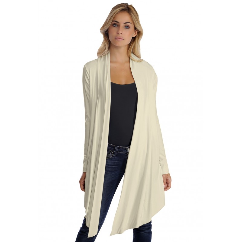Gilet long manches longues en modal ANNELIE