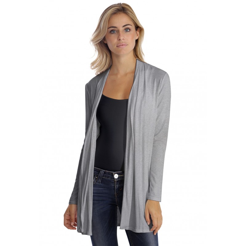 Gilet long à manches longues en modal DEBO02 Gilet long à manches longues en modal DEBO02