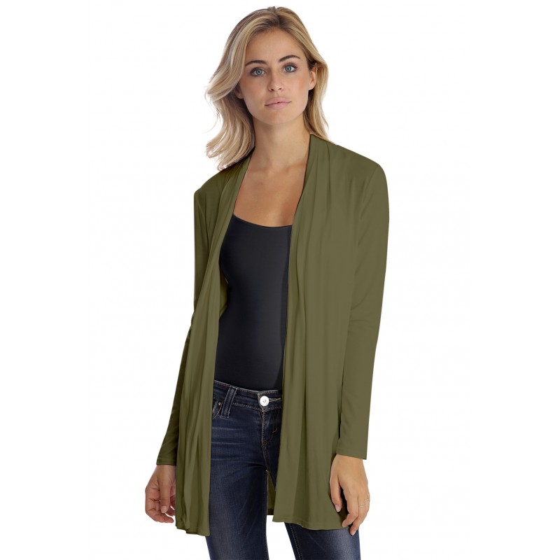 Gilet long à manches longues en modal DEBO02