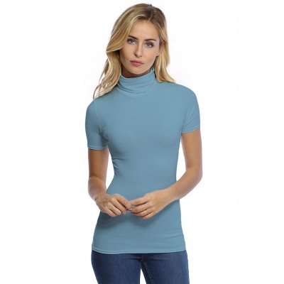 T-shirt col roulé manches courtes en modal CINDY03