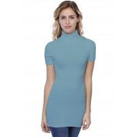 T-shirt long col roulé manches courtes en modal CINDY08