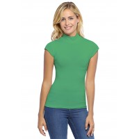Tee-shirt col montant et petites manches capes en modal PENNY02