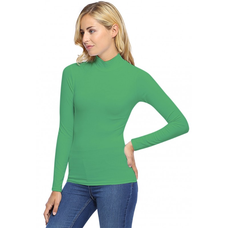 Tee-shirt col montant manches longues en modal PENNY05 Tee-shirt col montant manches longues en modal PENNY05