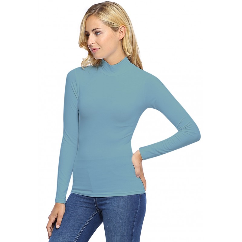 Tee-shirt col montant manches longues en modal PENNY05 Tee-shirt col montant manches longues en modal PENNY05