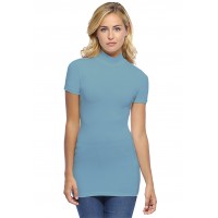 Tee-shirt long col montant et manches courtes en modal PENNY08