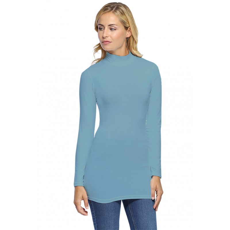 Tee-shirt long col montant et manches longues en modal PENNY10 Tee-shirt long col montant et manches longues en modal PENNY10