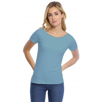 T-shirt col bateau manches courtes courtes en modal DOMI03
