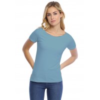 T-shirt col bateau manches courtes courtes en modal DOMI03