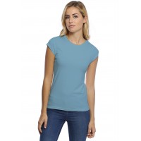 T-shirt coupe droite ras du cou manches courtes capes en modal SACHA02