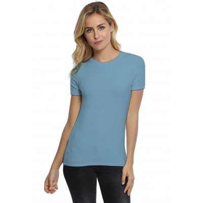 T-shirt coupe droite col ras du cou bande rapportée en modal SACHA03