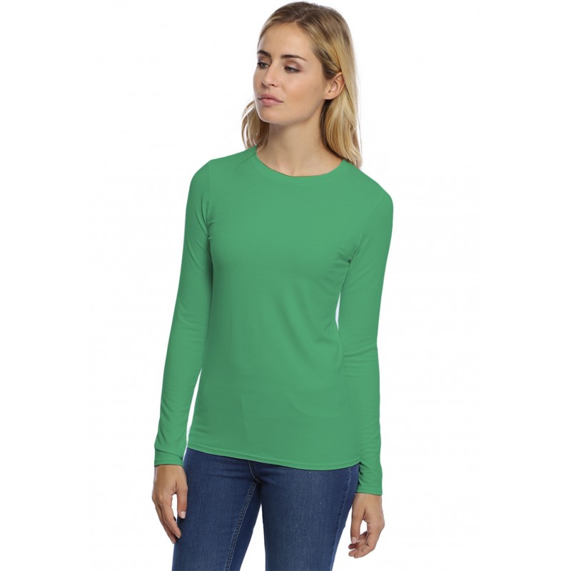 T-shirt coupe droite col ras du cou manches longues en modal SACHA05 T-shirt coupe droite col ras du cou manches longues en modal SACHA05