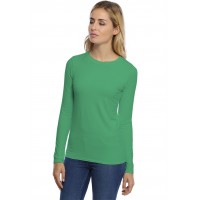 T-shirt coupe droite col ras du cou manches longues en modal SACHA05