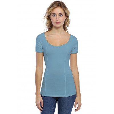 T-shirt avec surpiqures manches courtes en modal CATE03