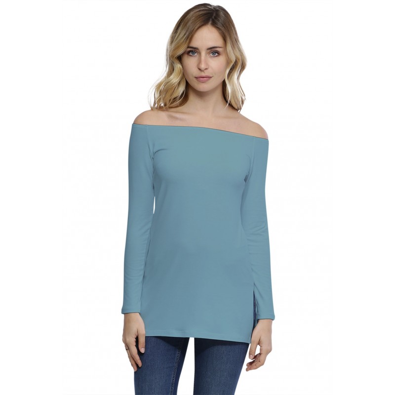 T-shirt long épaules nues en modal LANA T-shirt long épaules nues en modal LANA
