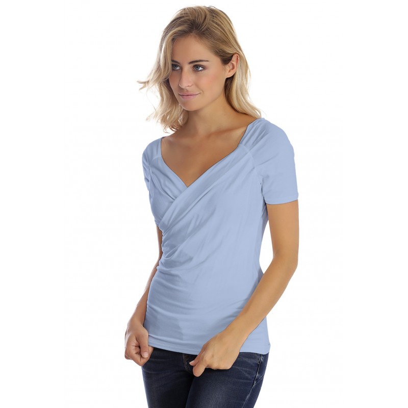 T-shirt cache-coeur manches courtes en modal GERRY01 T-shirt cache-coeur manches courtes en modal GERRY01