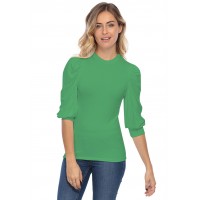 Tee-shirt col rond avec manches ballons LYANA