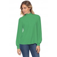 Tee-shirt col montant plissé manches longues SANDY