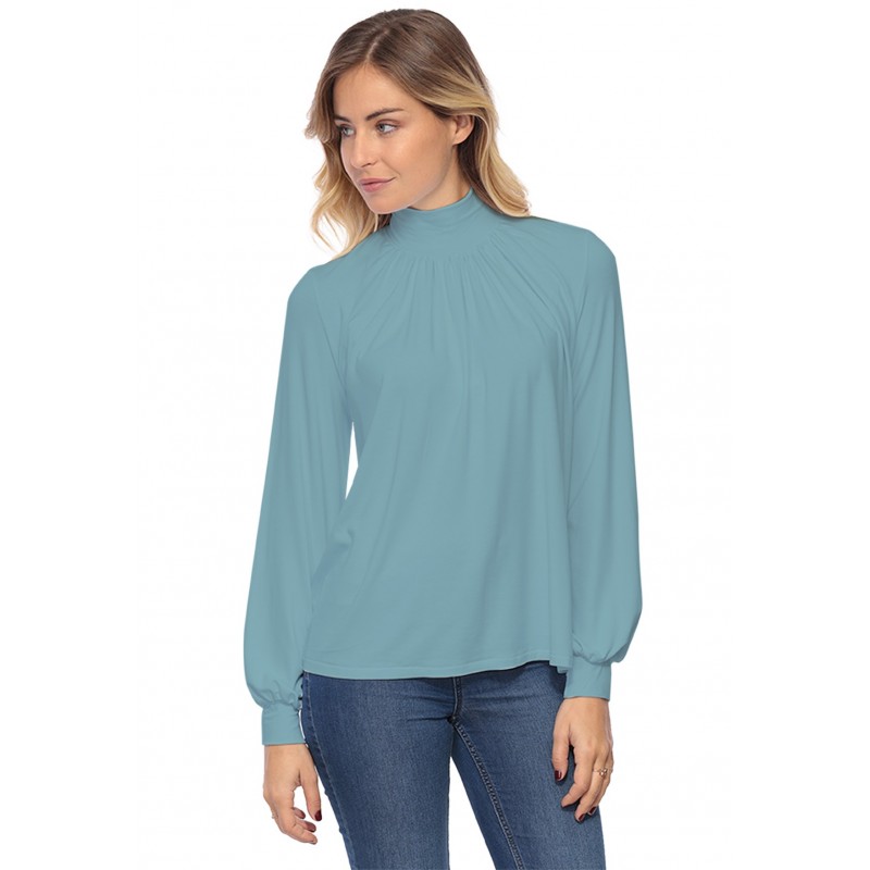 Tee-shirt col montant plissé manches longues SANDY Tee-shirt col montant plissé manches longues SANDY