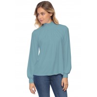 Tee-shirt col montant plissé manches longues SANDY