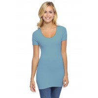 T-shirt long col rond manches courtes en modal ZAZA08