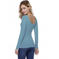 T-shirt col danseuse manches longues en modal ROXANE05