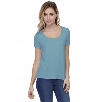 T-shirt coupe droite col rond doublé devant manches courtes BIKI03