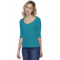 T-shirt coupe droite col rond doublé devant en modal BIKI04