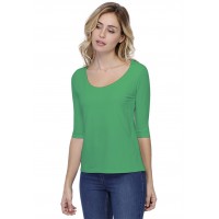 T-shirt coupe droite col rond doublé devant en modal BIKI04