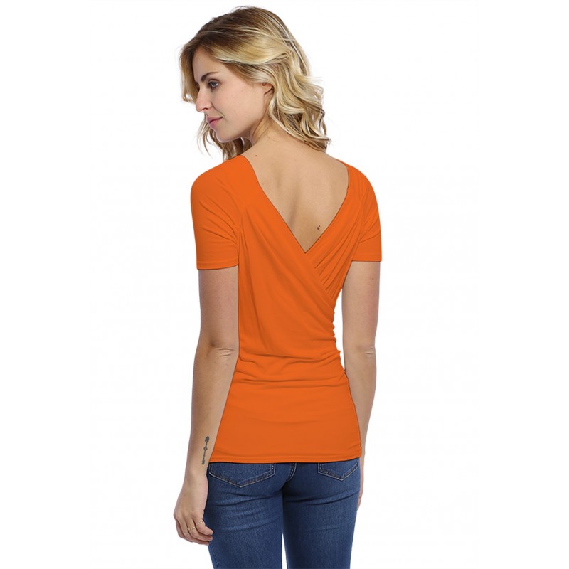 T-shirt cache-coeur manches courtes en modal GERRY01 T-shirt cache-coeur manches courtes en modal GERRY01