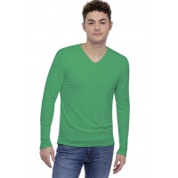 Tee-shirt col V finition colletage manches longues en modal SAMUEL