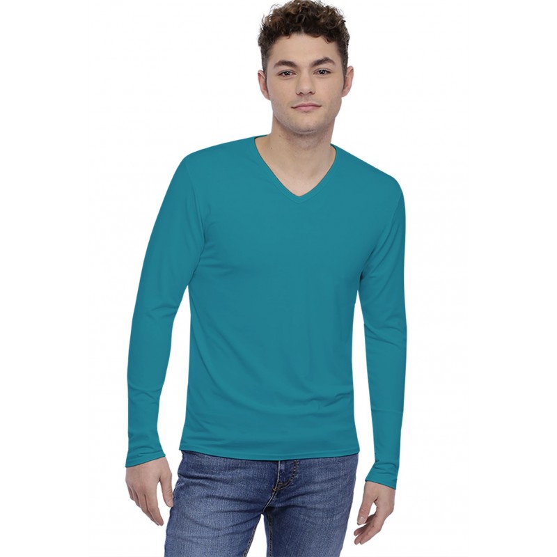 Tee-shirt col V finition colletage manches longues en modal SAMUEL Tee-shirt col V finition colletage manches longues en modal SAMUEL