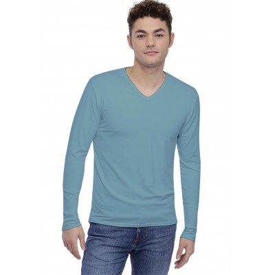 Tee-shirt col V finition colletage manches longues en modal SAMUEL