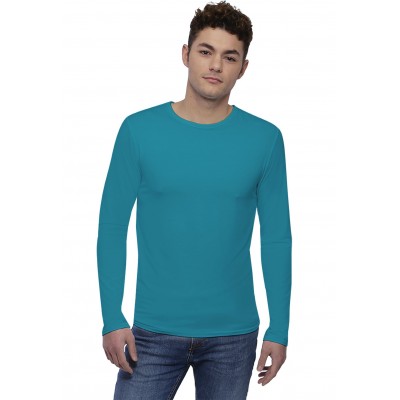Tee-shirt col rond finition colletage manches longues en modal THOMAS