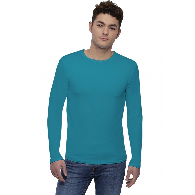 Tee-shirt col rond finition colletage manches longues en modal THOMAS Tee-shirt col rond finition colletage manches longues en modal THOMAS