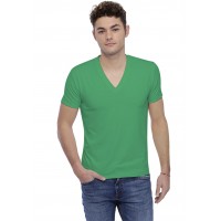 T-shirt col V profond bande rapportée manches courtes en modal JULIEN