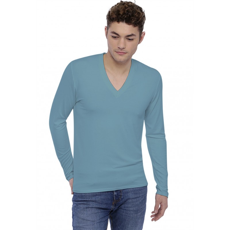 Tee-shirt col V profond manches longues en modal JULIEN Tee-shirt col V profond manches longues en modal JULIEN