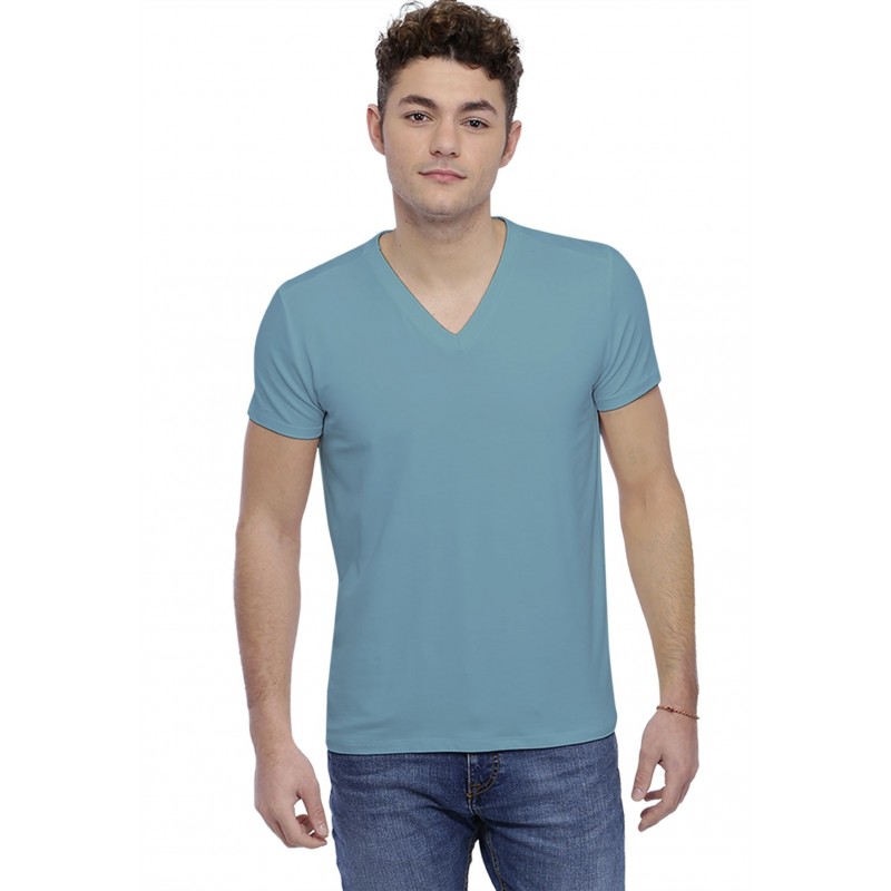 T-shirt col V couture dos apparente manches courtes en modal BEN T-shirt col V couture dos apparente manches courtes en modal BEN