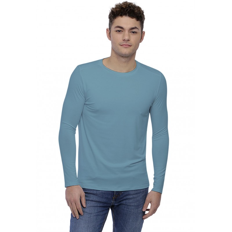 T-shirt col rond bande rapportée manches longues en modal BENJI T-shirt col rond bande rapportée manches longues en modal BENJI