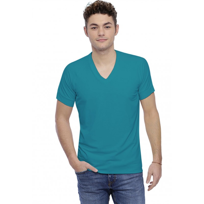 T-shirt col V bande rapportée manches courtes raglan en modal DAN T-shirt col V bande rapportée manches courtes raglan en modal DAN
