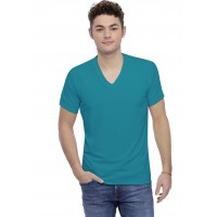 T-shirt col V bande rapportée manches courtes raglan en modal DAN