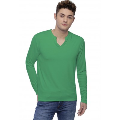 T-shirt col tunisien boutonné manches longues en modal PAUL