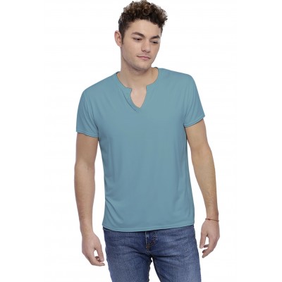 T-shirt col tunisien boutonné manches courtes en modal PAUL