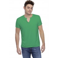 T-shirt col tunisien boutonné manches courtes en modal PAUL