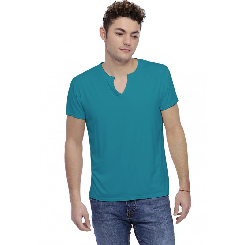 T-shirt col tunisien boutonné manches courtes en modal PAUL T-shirt col tunisien boutonné manches courtes en modal PAUL
