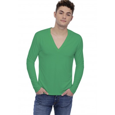 T-shirt col V profond boutonné manches longues en modal PATRICK