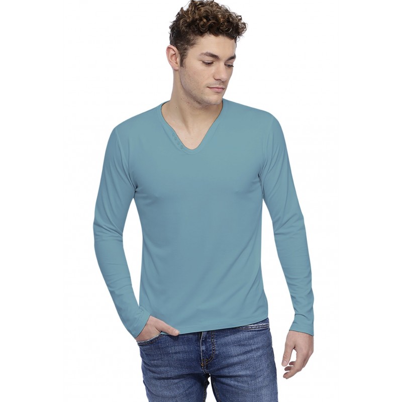 T-shirt col V boutonné manches longues en modal LIAM T-shirt col V boutonné manches longues en modal LIAM