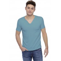 T-shirt col V boutonné manches courtes en modal LIAM